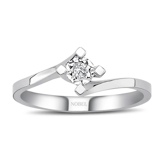 0,30 Karat Efektli Pırlanta Tektaş Yüzük