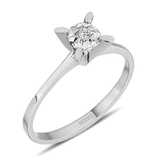 0,40 Karat Efektli Pırlanta Tektaş Yüzük