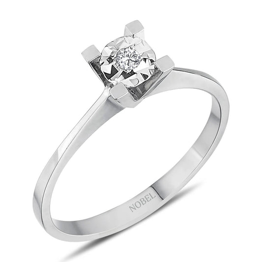 0,40 Karat Efektli Pırlanta Tektaş Yüzük