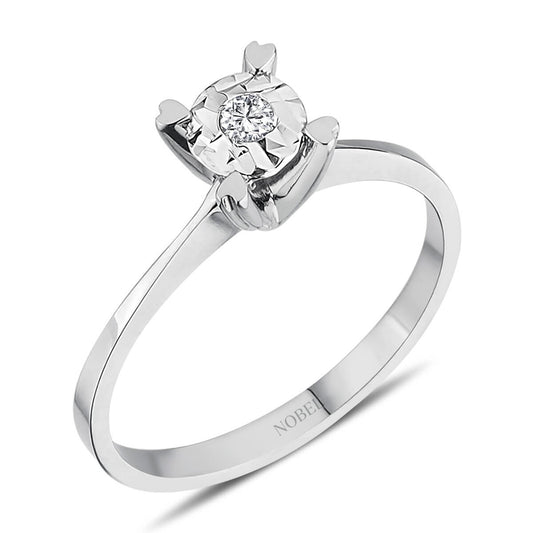 0,50 Karat Efektli Pırlanta Tektaş Yüzük