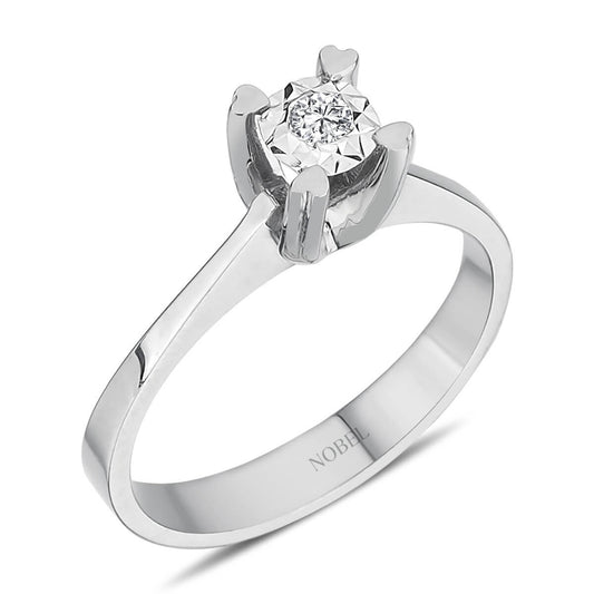 0,50 Karat Efektli Pırlanta Tektaş Yüzük