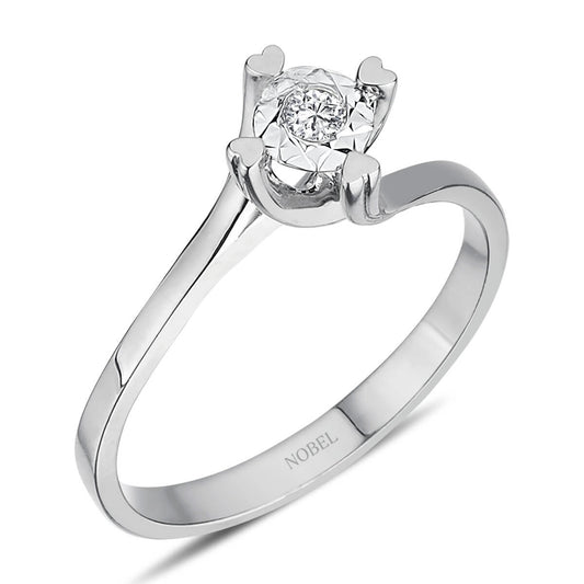 0,50 Karat Efektli Pırlanta Tektaş Yüzük