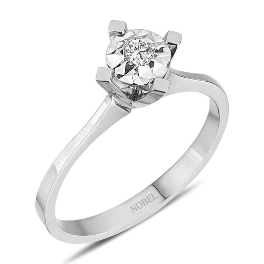 0,60 Karat Efektli Pırlanta Tektaş Yüzük