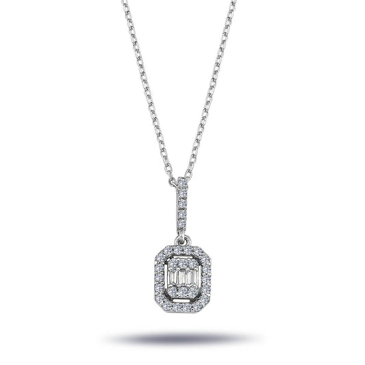 0,26 Karat Baget Pırlanta Kolye