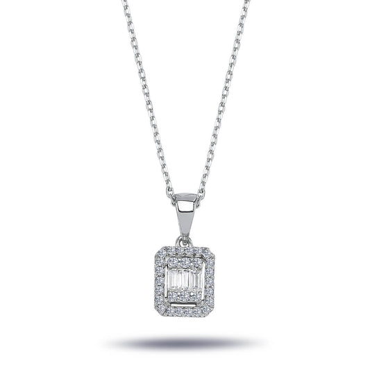 0,23 Karat Baget Pırlanta Kolye