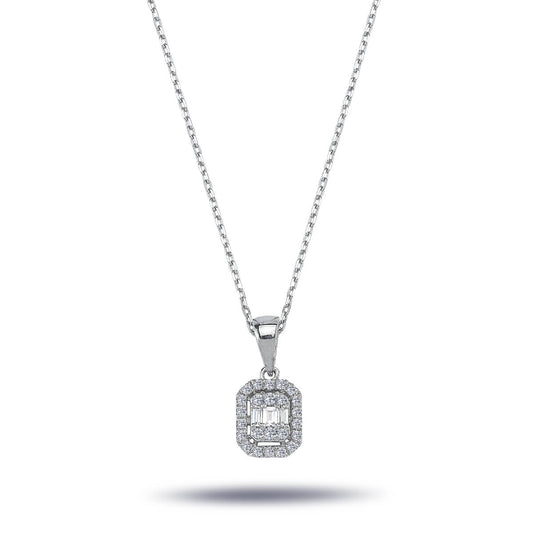 0,19 Karat Baget Pırlanta Kolye