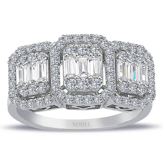 1 Karat Baget Pırlanta Tria Yüzük