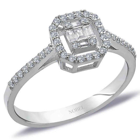 0,32 Karat Baget Pırlanta Yüzük